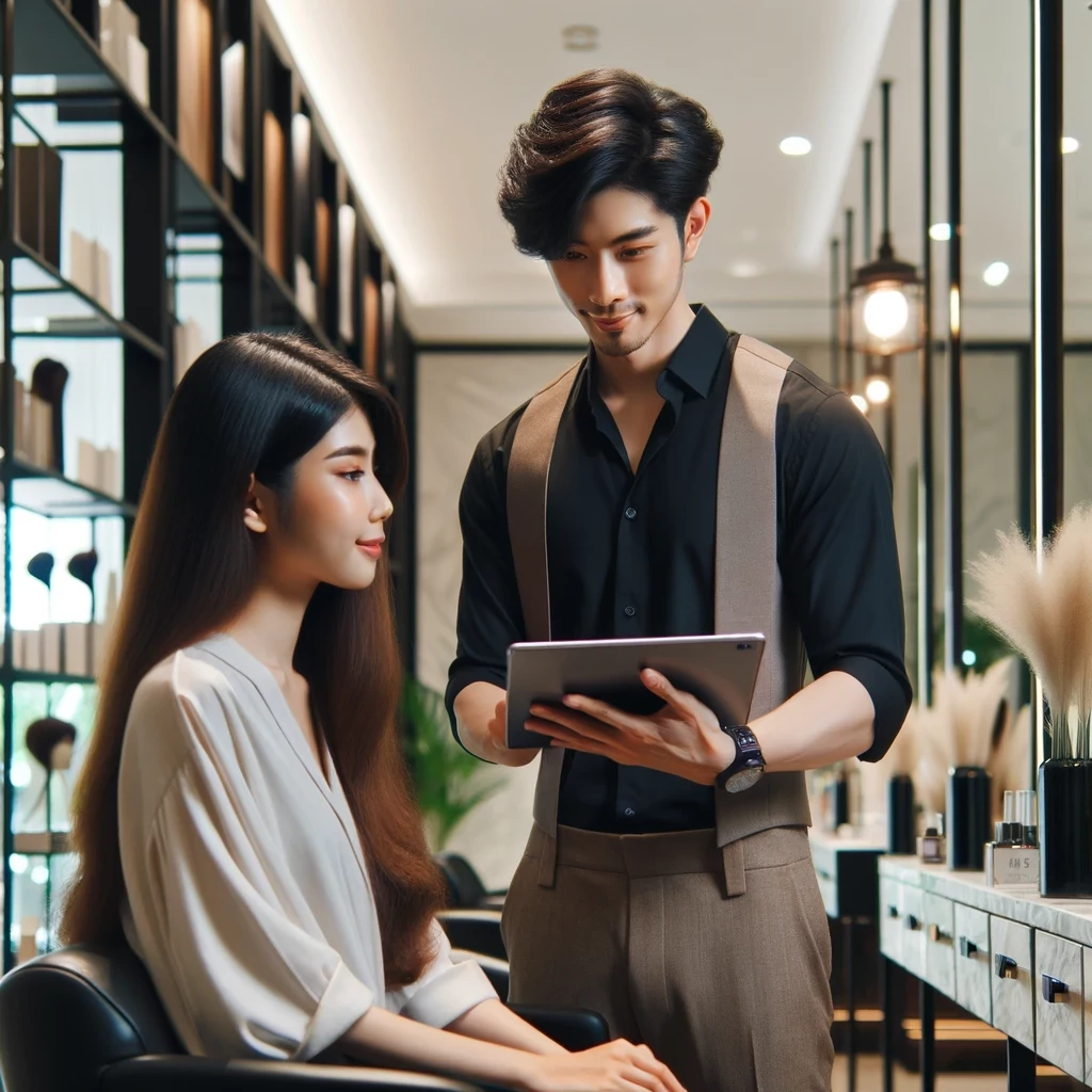 In-depth consultation for personalized hair styling at SQC Hair Salon