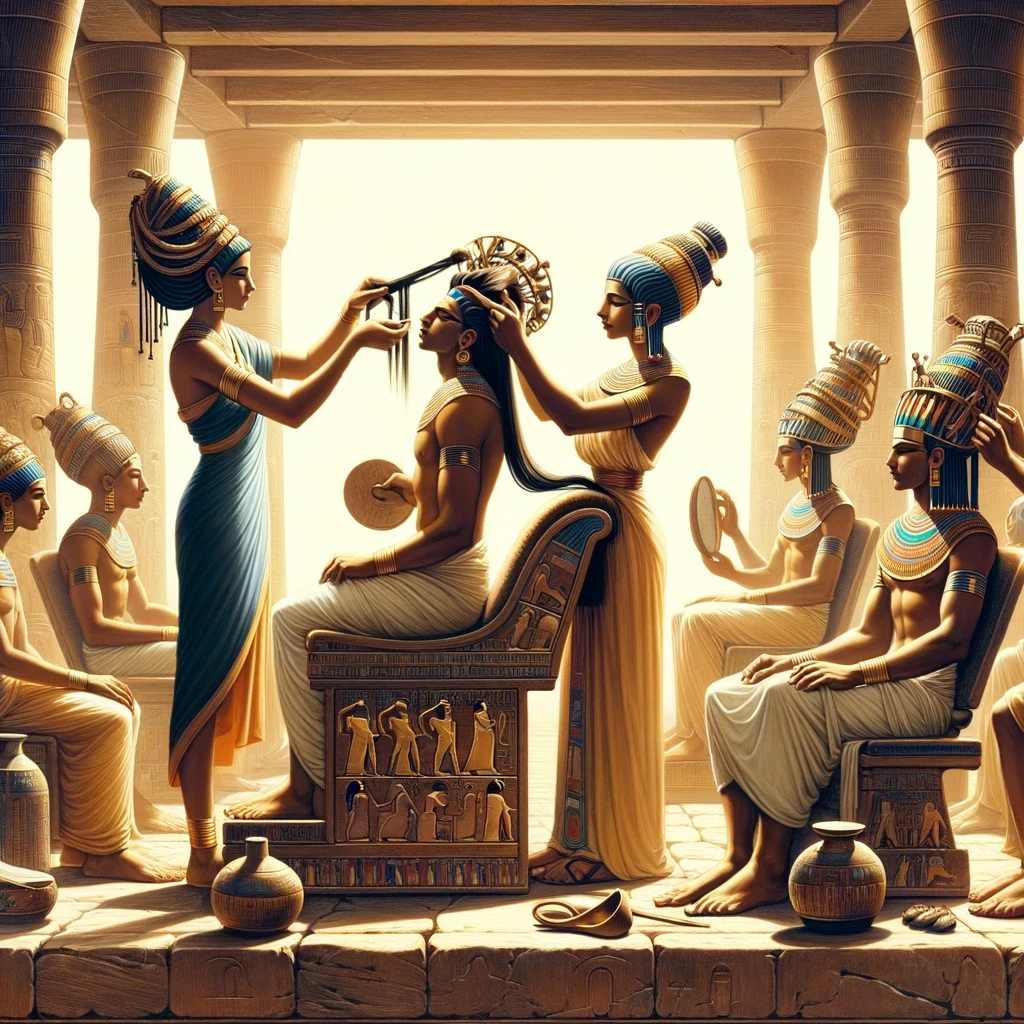 Depiction of ancient Egyptian hair styling